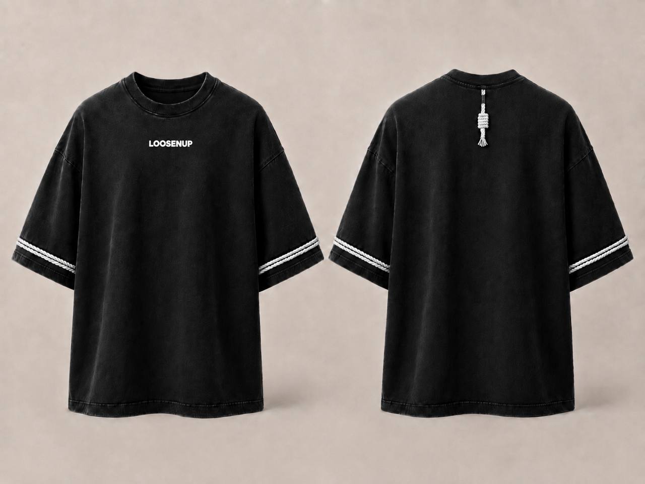 Rope Sleeve Tee — Black